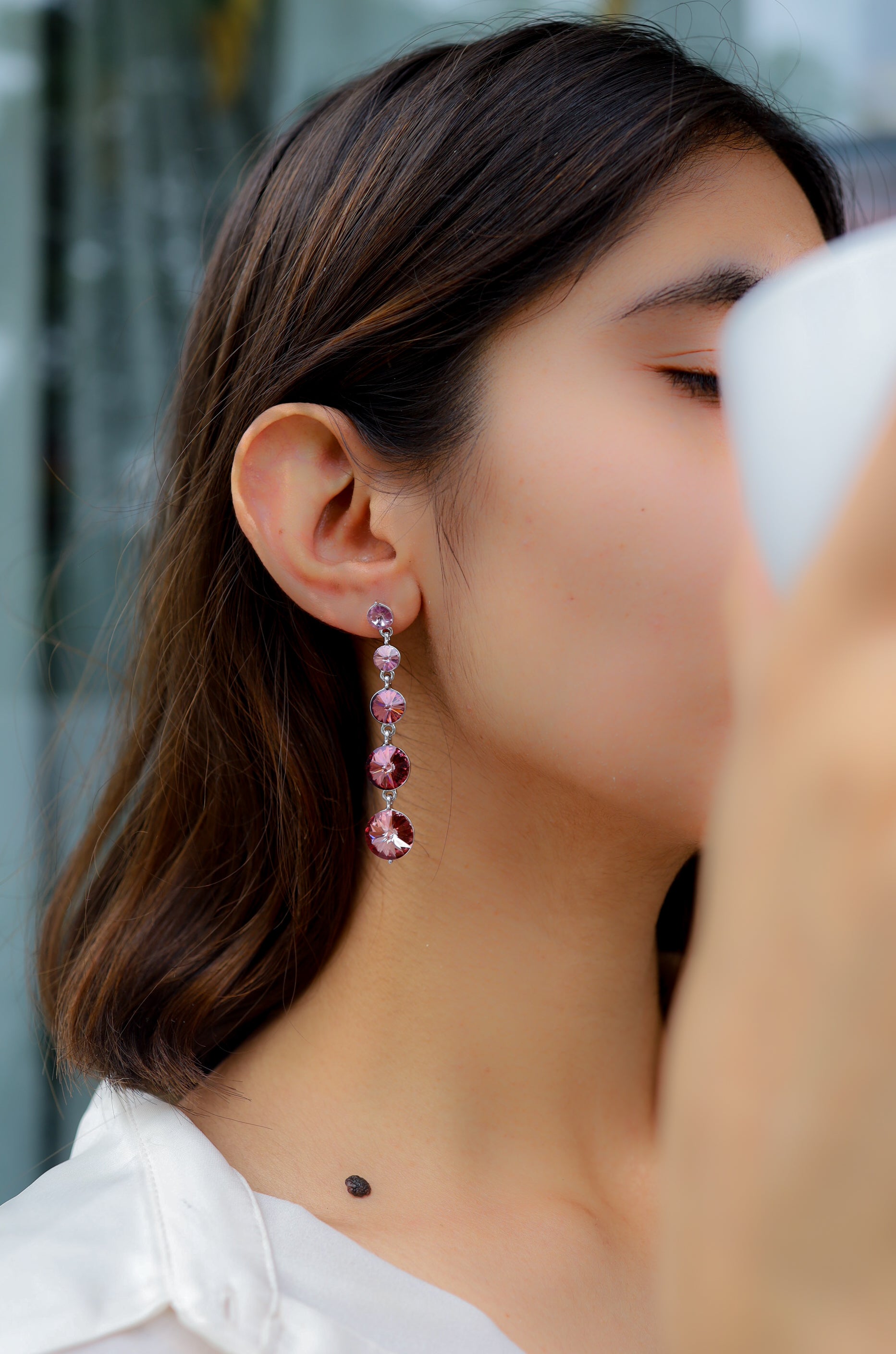 Zouhaira Earings Pear Divine-Pink main image 0
