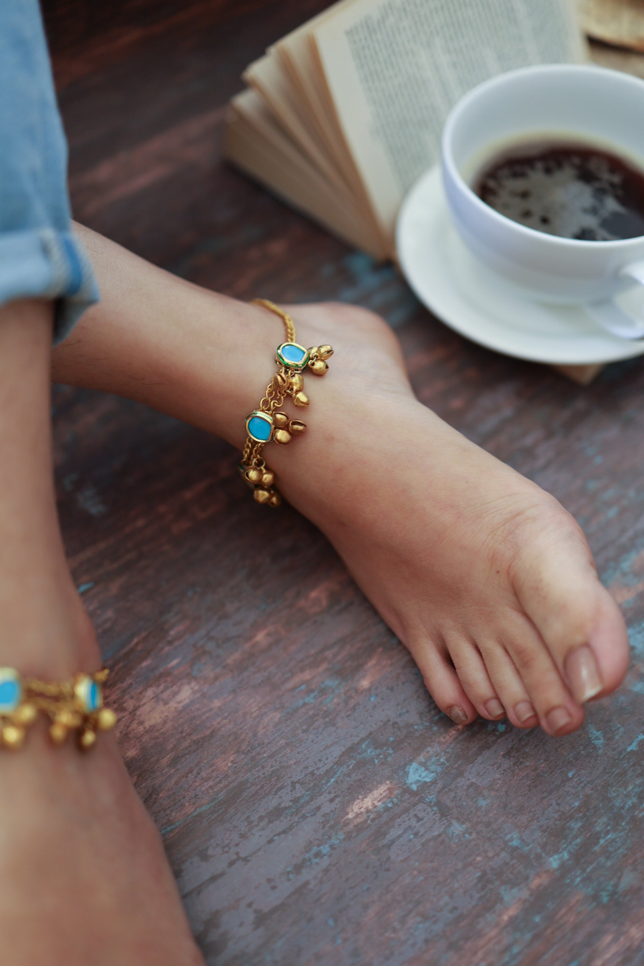Rey Turquoise Anklets – Do Taara
